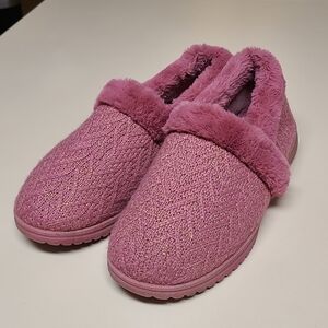 SKECHERS Sparkle Cozy Lite faux fur slippers size 12